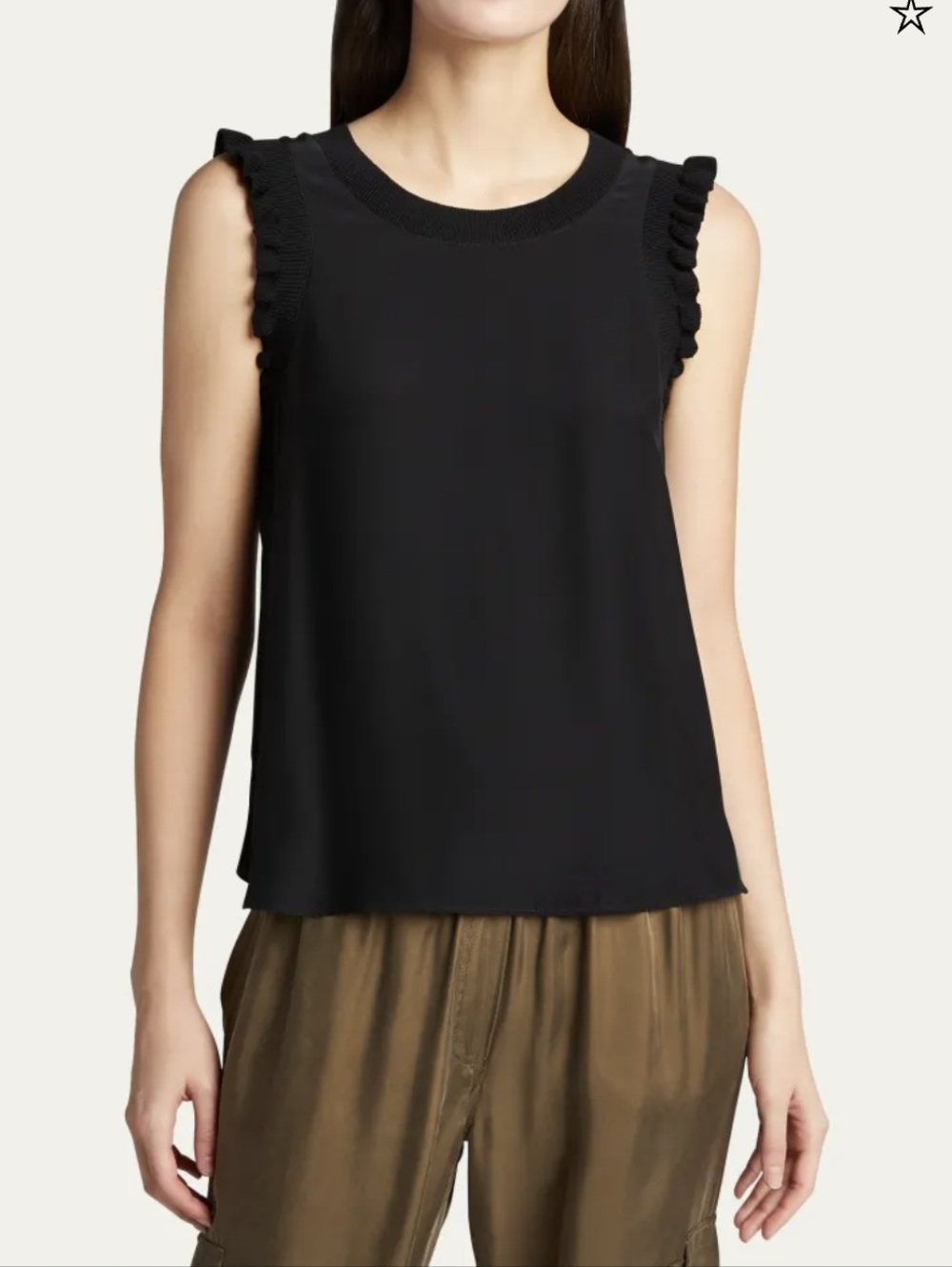 Cinq a Sept Tous Les Jours "Lenore" Silk Sleeveless Top In Black Size XXS